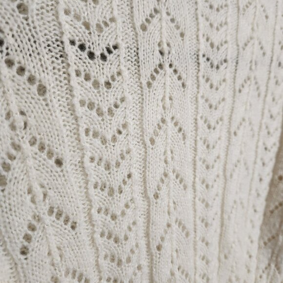 MINE Cream Cutout Cottagecore Sweater Large - Picture 2 of 6